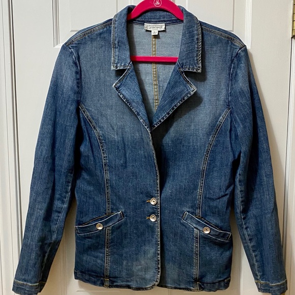 ST JOHN SPORT Jean denim JACKET SIZE LARGE 💙 A Jacket You’ll Love! 💙 - Picture 8 of 9